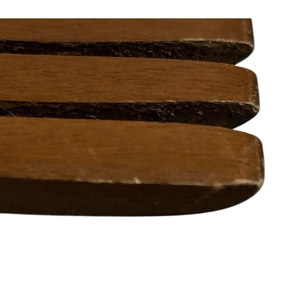 Vtg Mid Century Modern Wooden Salad Serving Utensils Fork & Paddle Spoon 12.5”